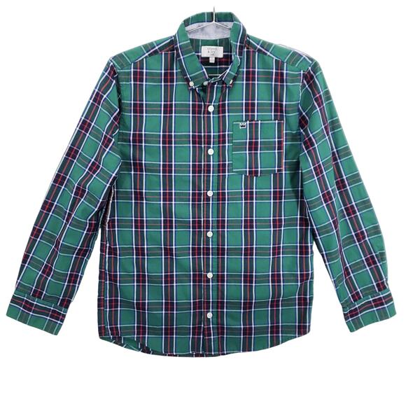 Crown & Ivy Shirt Kid Large Green Plaid Long Sleeve Casual Cabincore Button Down - Picture 1 of 12